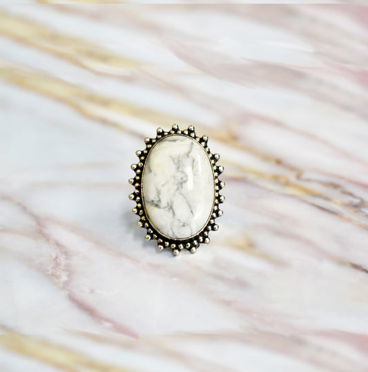 stones-of-transformation - Howlite Ring (Size 9.5) - Stones of Transformation - 