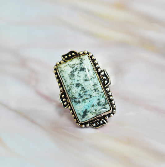 stones-of-transformation - Kiwi Jasper Ring (Size 9) - Stones of Transformation - 