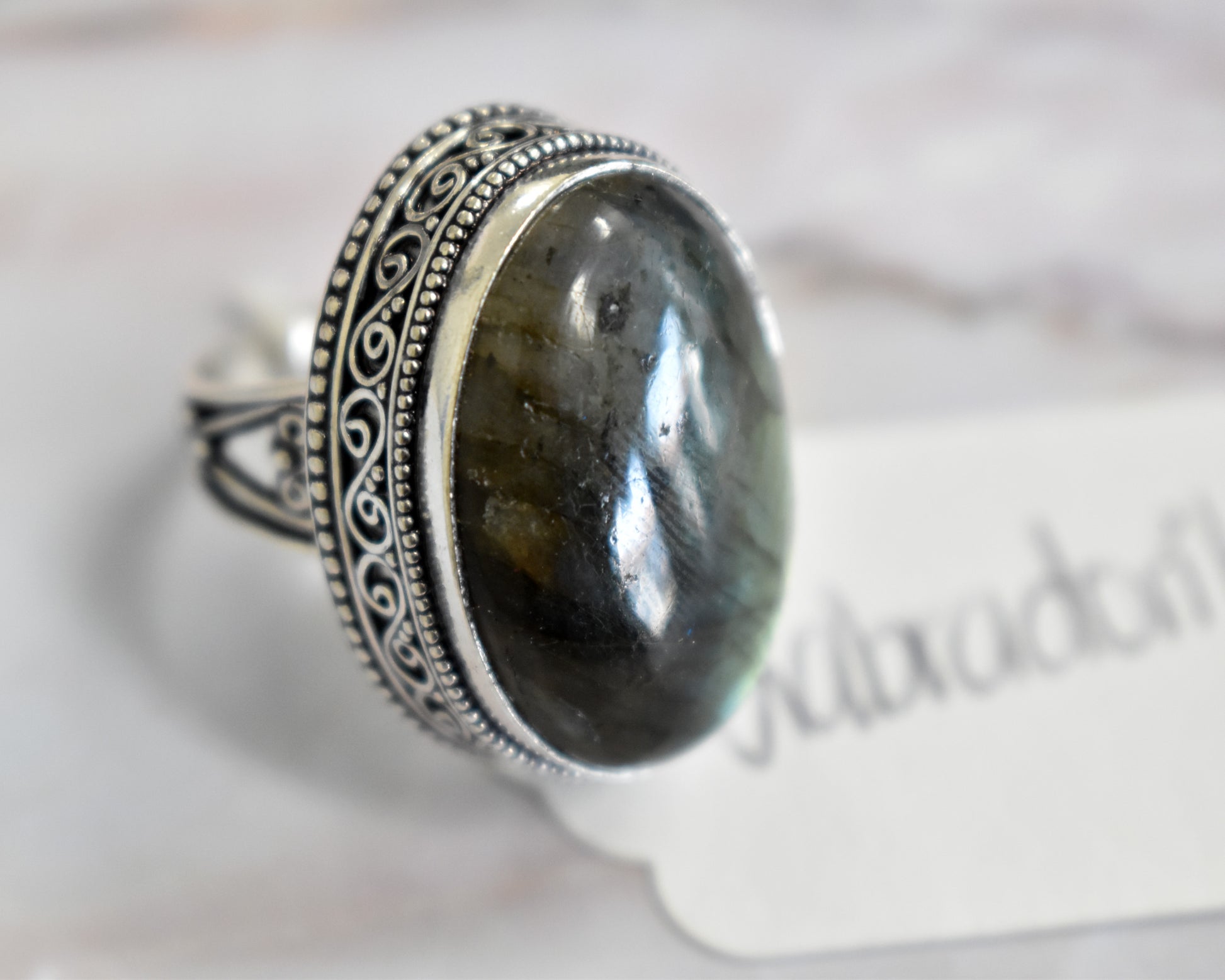 stones-of-transformation - Labradorite Ring (Size 8) - Stones of Transformation - 
