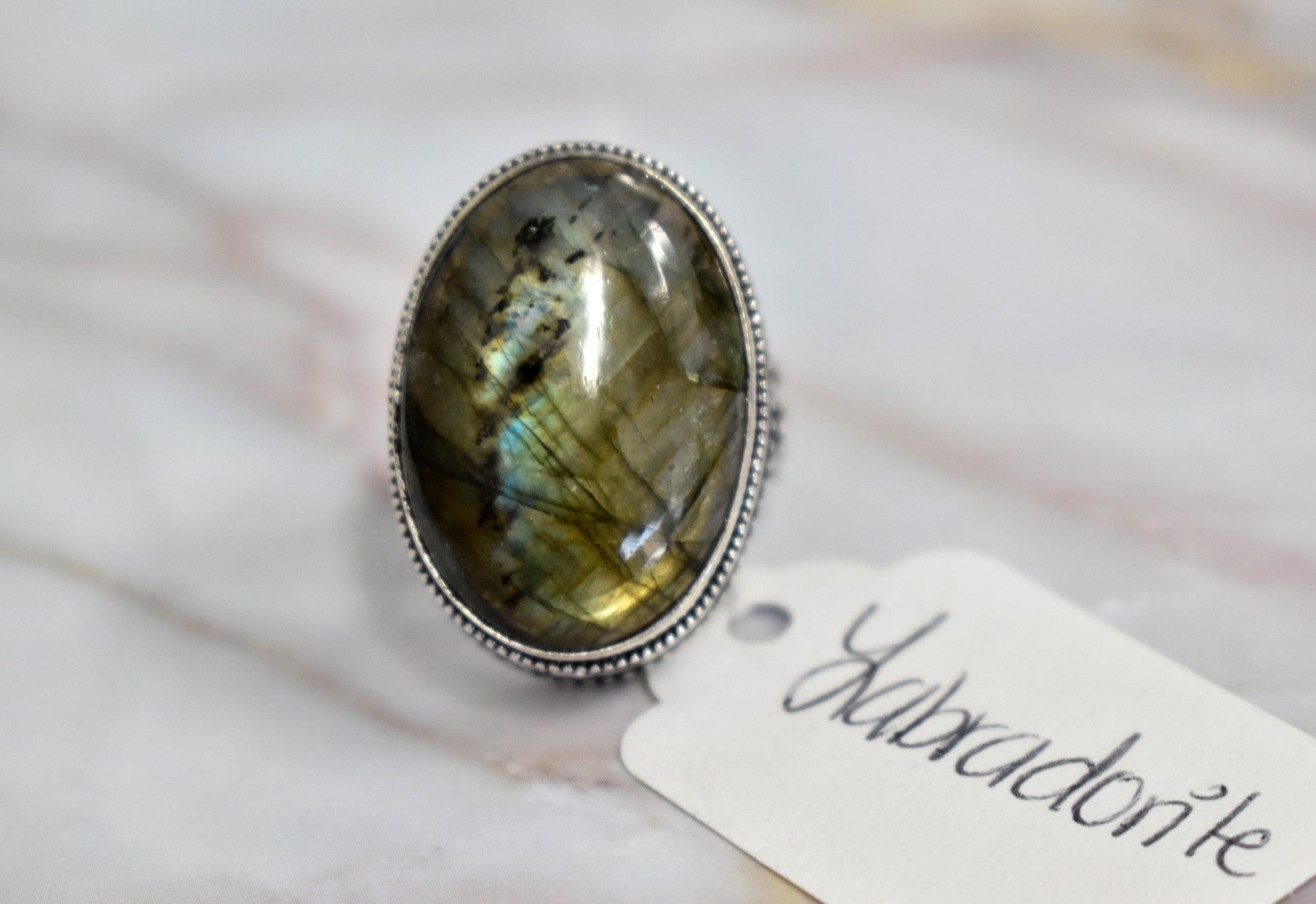 stones-of-transformation - Labradorite Ring (Size 8) - Stones of Transformation - 