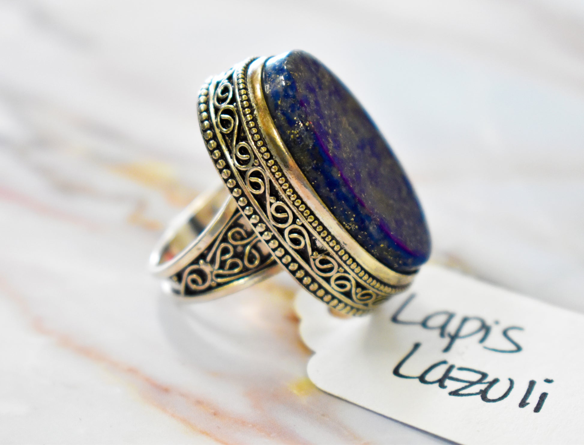 stones-of-transformation - Lapis Lazuli Ring (Size 8) - Stones of Transformation - 