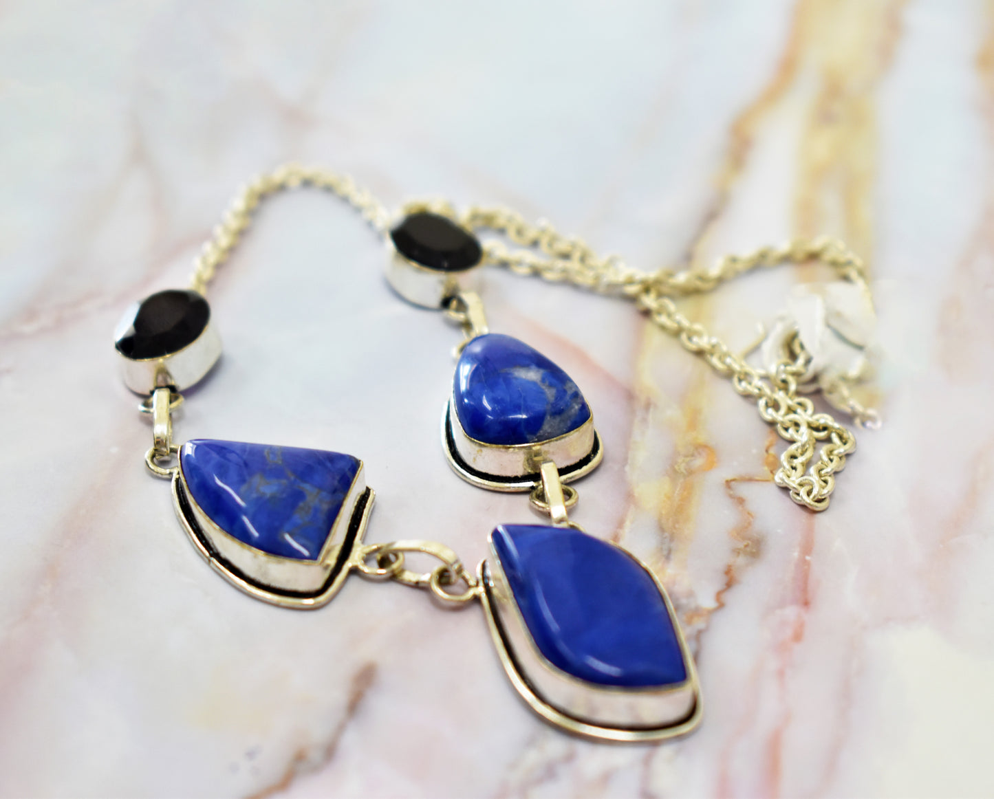 stones-of-transformation - Lapis Lazuli and Amethyst Necklace - Stones of Transformation - 