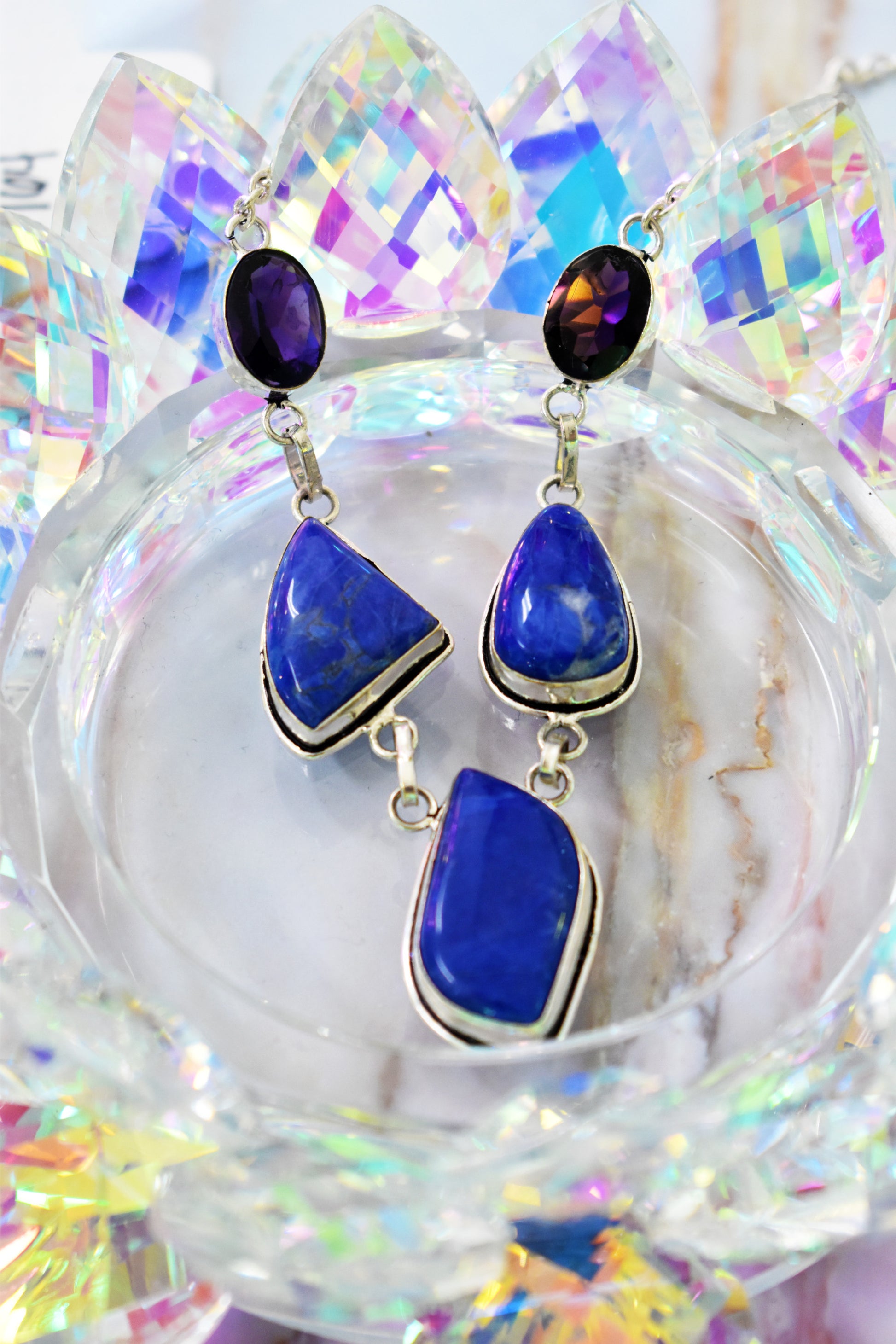 stones-of-transformation - Lapis Lazuli and Amethyst Necklace - Stones of Transformation - 