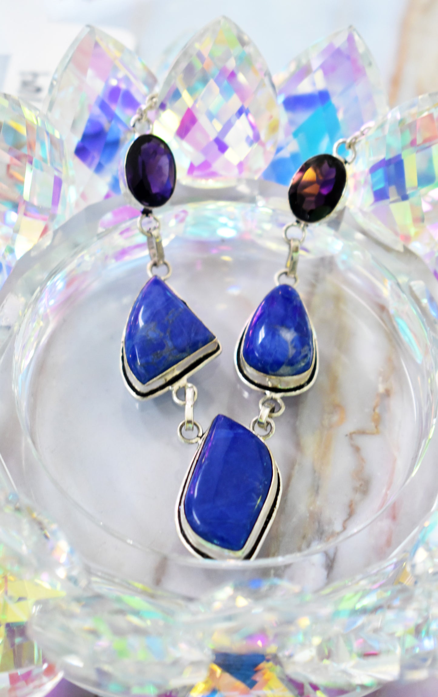 stones-of-transformation - Lapis Lazuli and Amethyst Necklace - Stones of Transformation - 