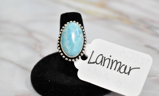 stones-of-transformation - Larimar Ring (Size 8) - Stones of Transformation - 