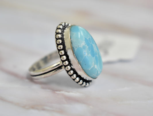 stones-of-transformation - Larimar Ring (Size 8) - Stones of Transformation - 