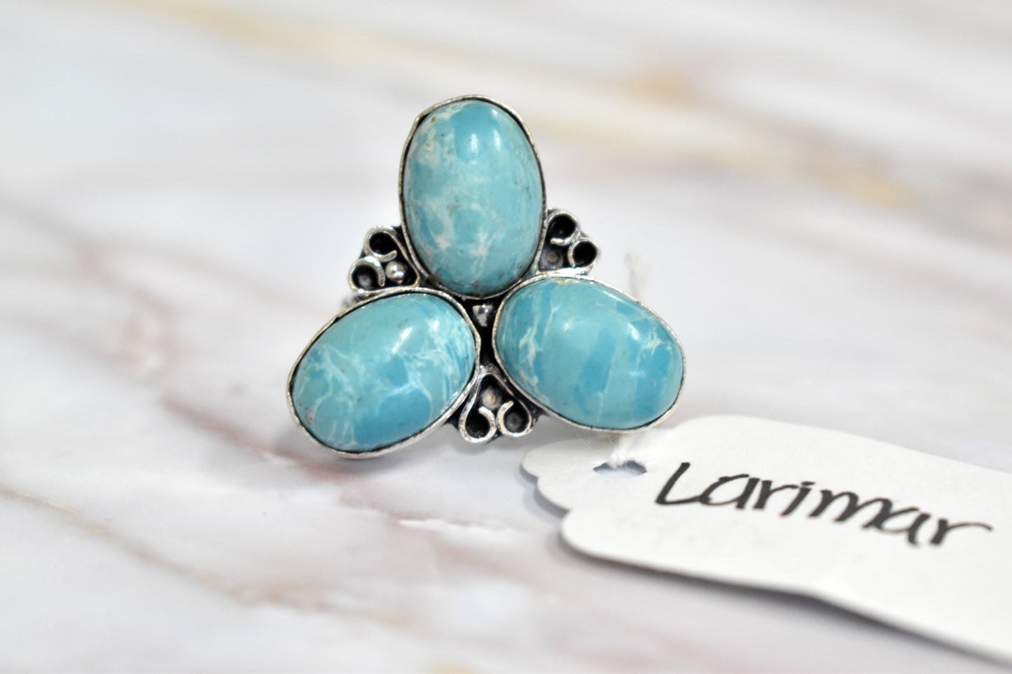 stones-of-transformation - Larimar Ring (Size 7.5) - Stones of Transformation - 