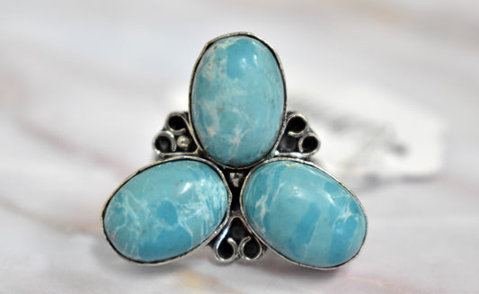 stones-of-transformation - Larimar Ring (Size 7.5) - Stones of Transformation - 