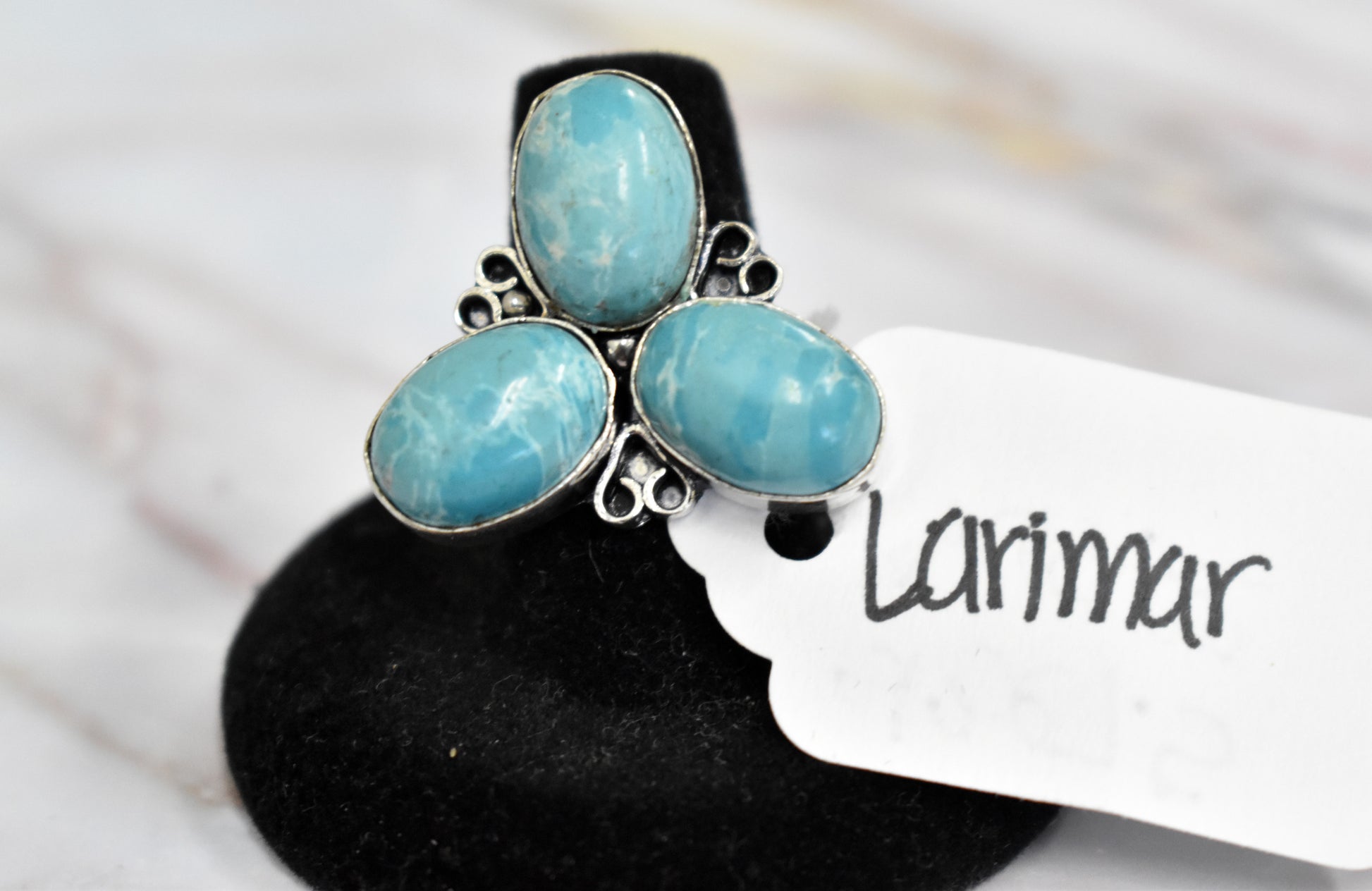 stones-of-transformation - Larimar Ring (Size 7.5) - Stones of Transformation - 