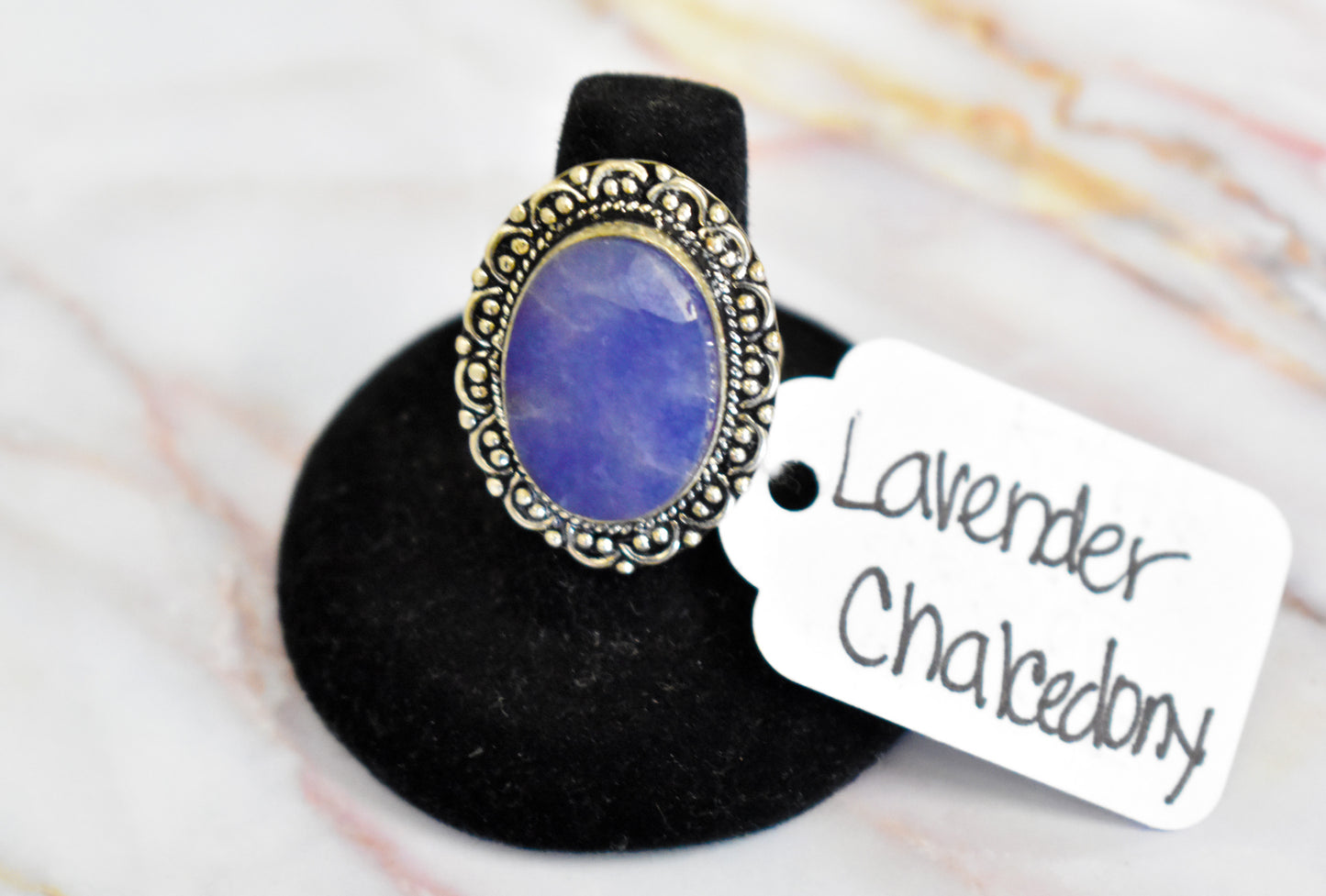 stones-of-transformation - Lavender Chalcedony Ring (Size 8.5) - Stones of Transformation - 