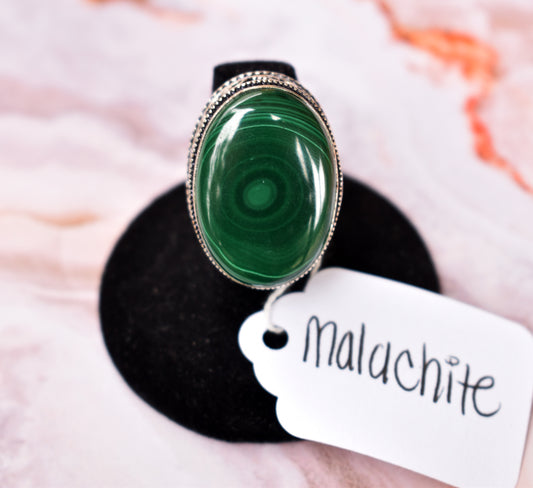 stones-of-transformation - Malachite Ring (Size 6) - Stones of Transformation - 