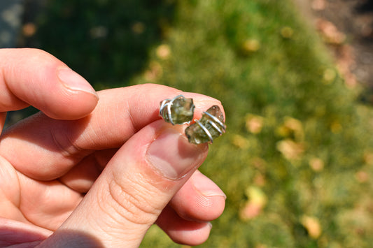 Moldavite Earrings