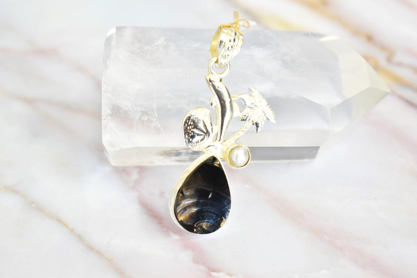 Natural Shungite Pearl Pendant