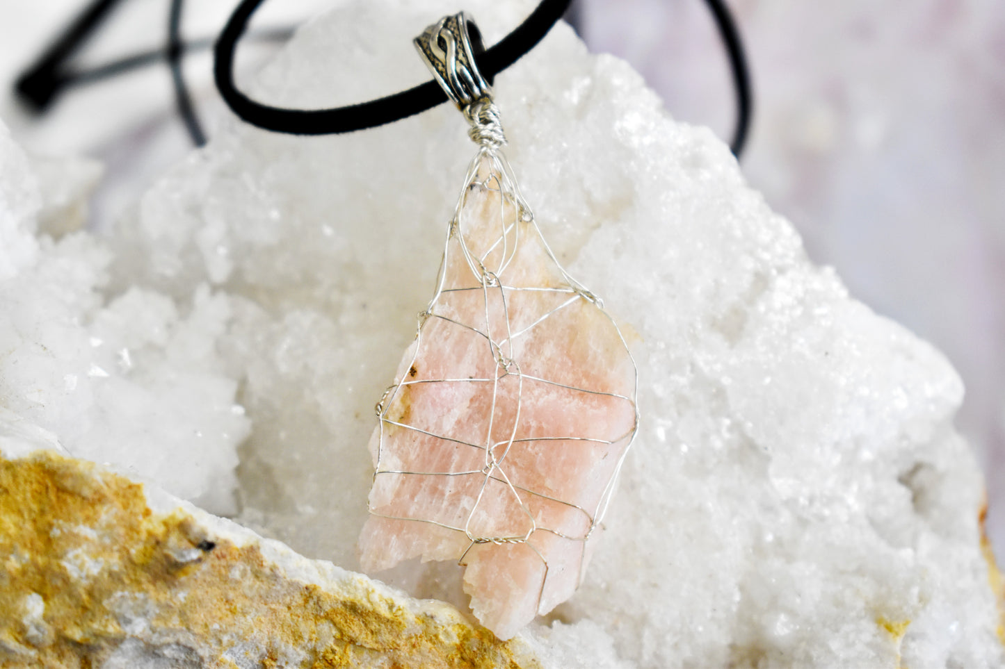 Natural Pink Petalite Pendant