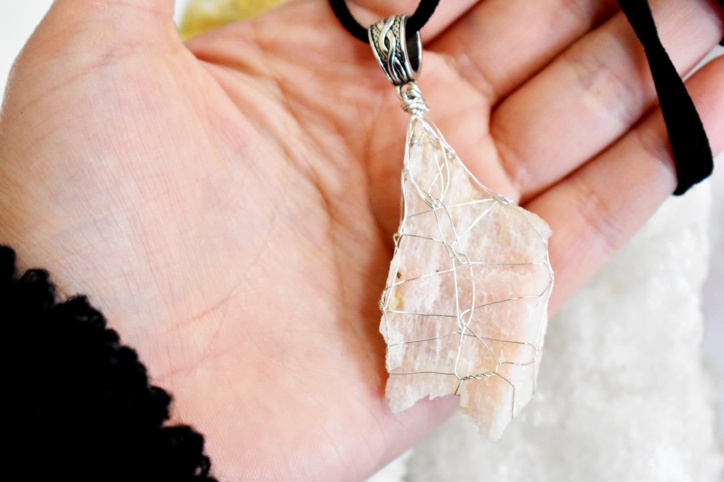 Natural Pink Petalite Pendant