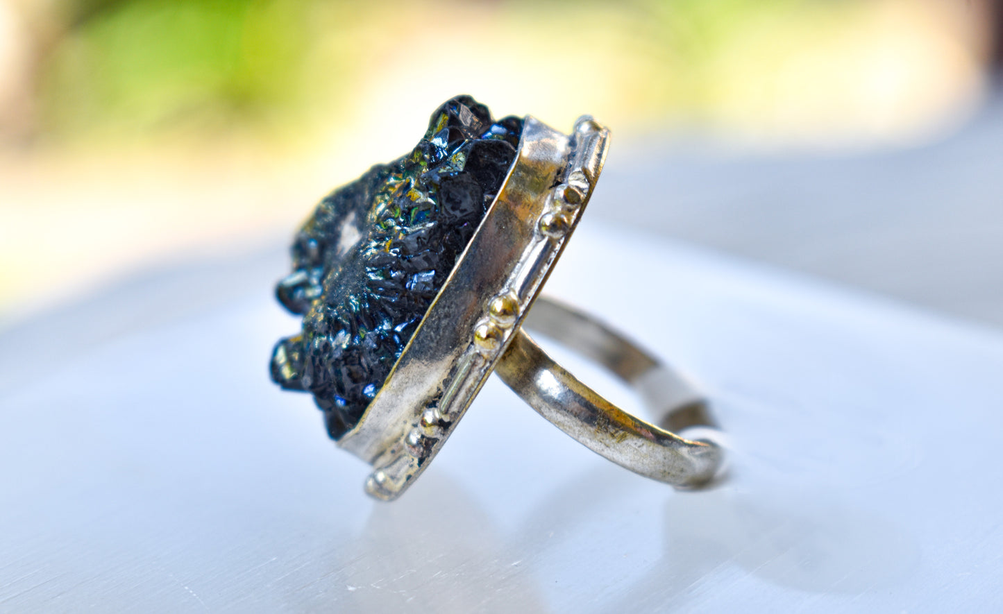 Peacock Ore Ring (Size 7)