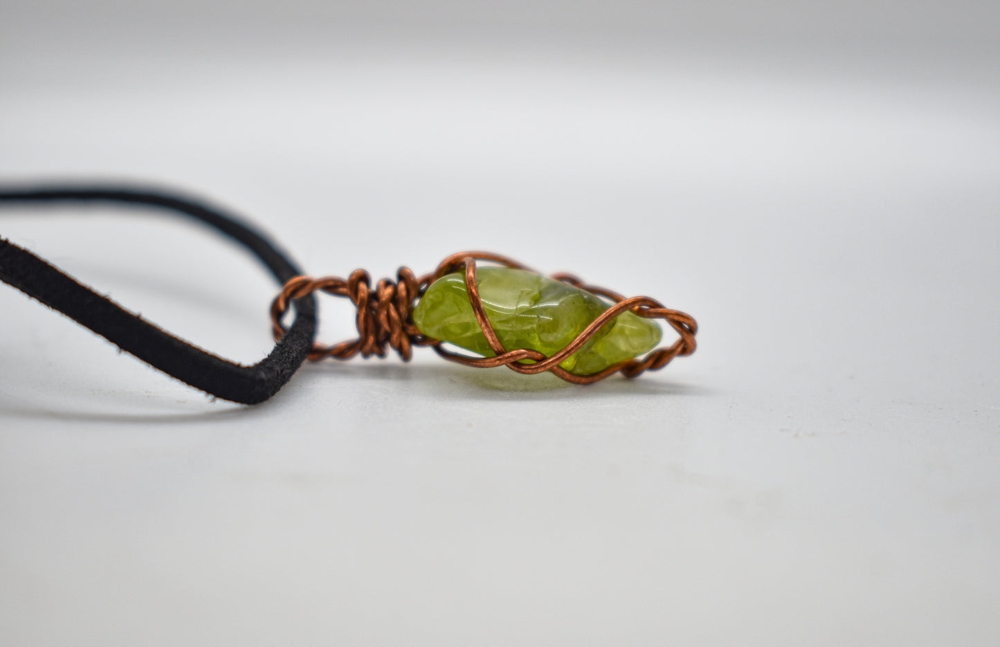 Copper Wrapped Peridot Necklace