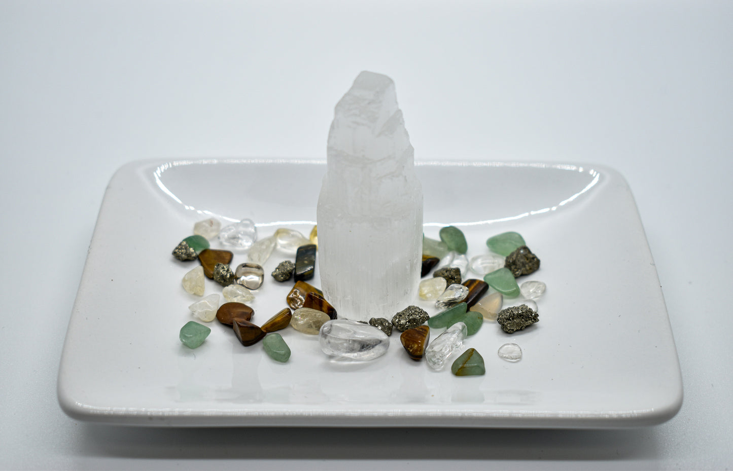 Crystal Prosperity White Tray