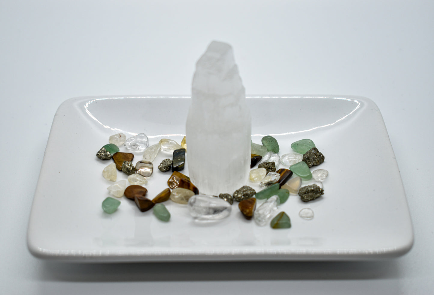 Crystal Prosperity White Tray