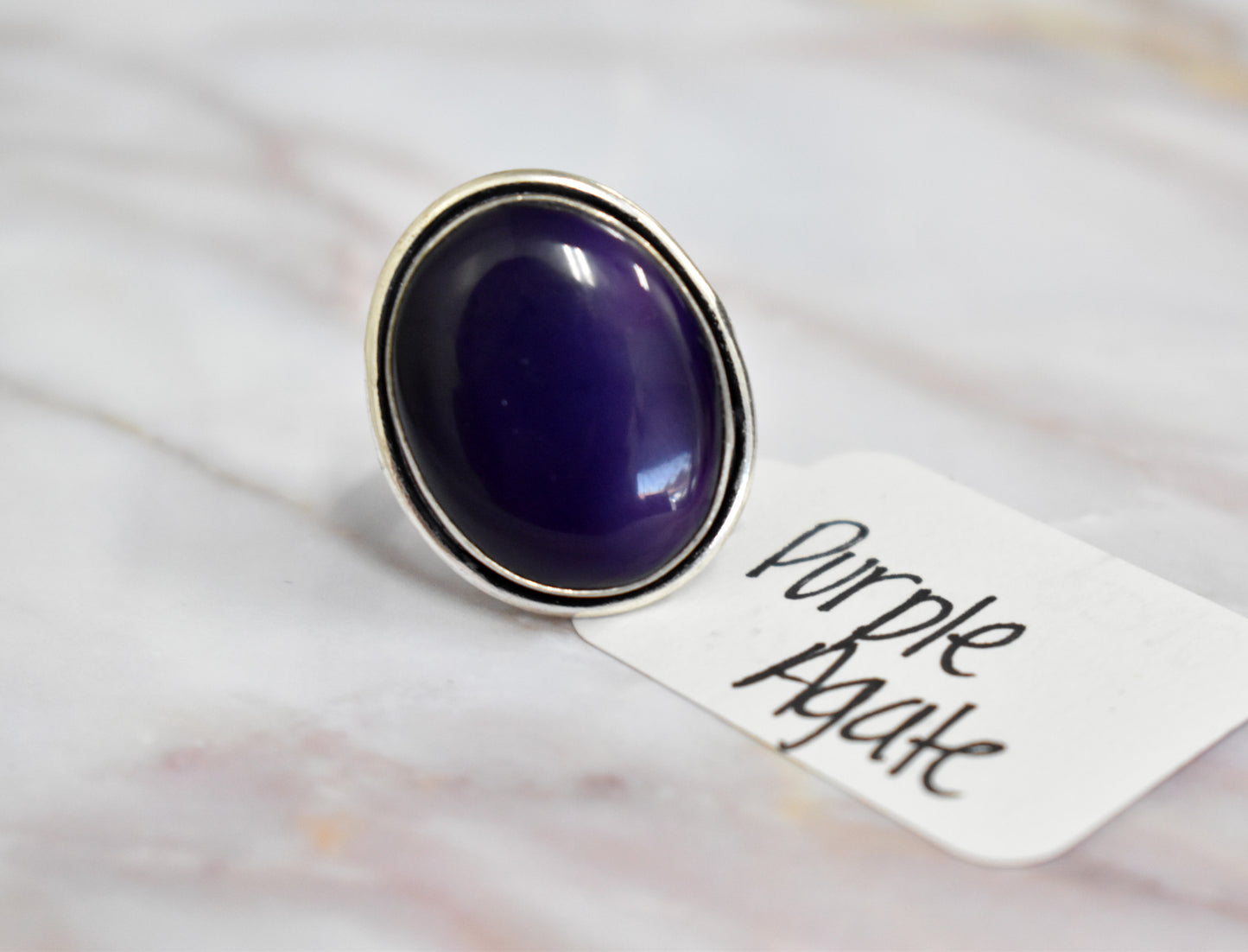 stones-of-transformation - Purple Agate Ring (Size 5.5) - Stones of Transformation - 
