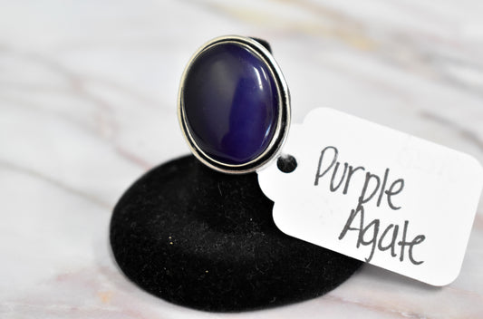 stones-of-transformation - Purple Agate Ring (Size 5.5) - Stones of Transformation - 