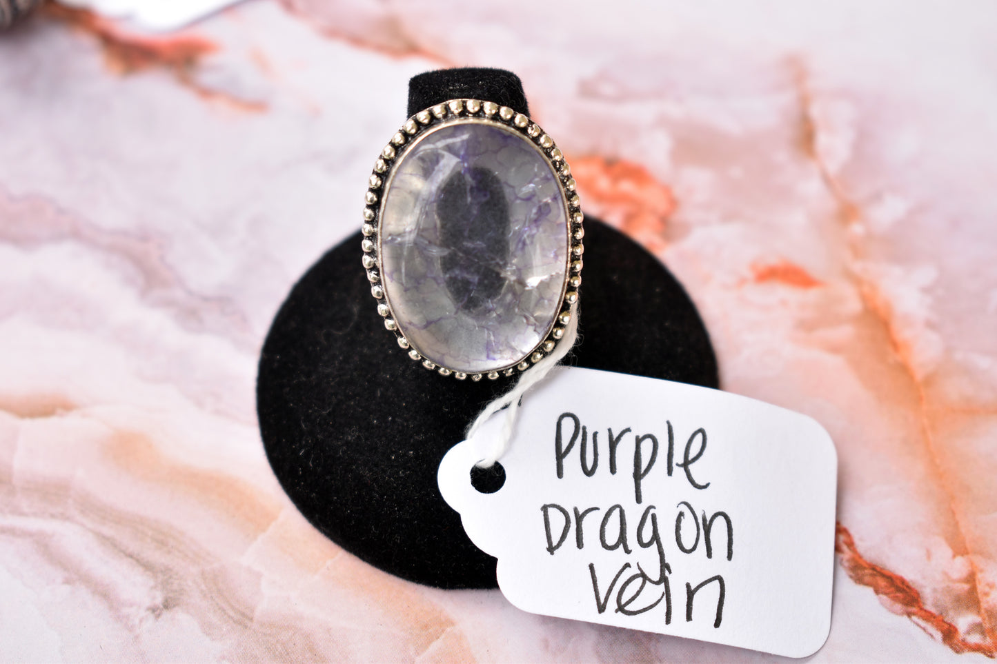 stones-of-transformation - Purple Dragon's Vein Agate Ring (Size 6.5) - Stones of Transformation - 