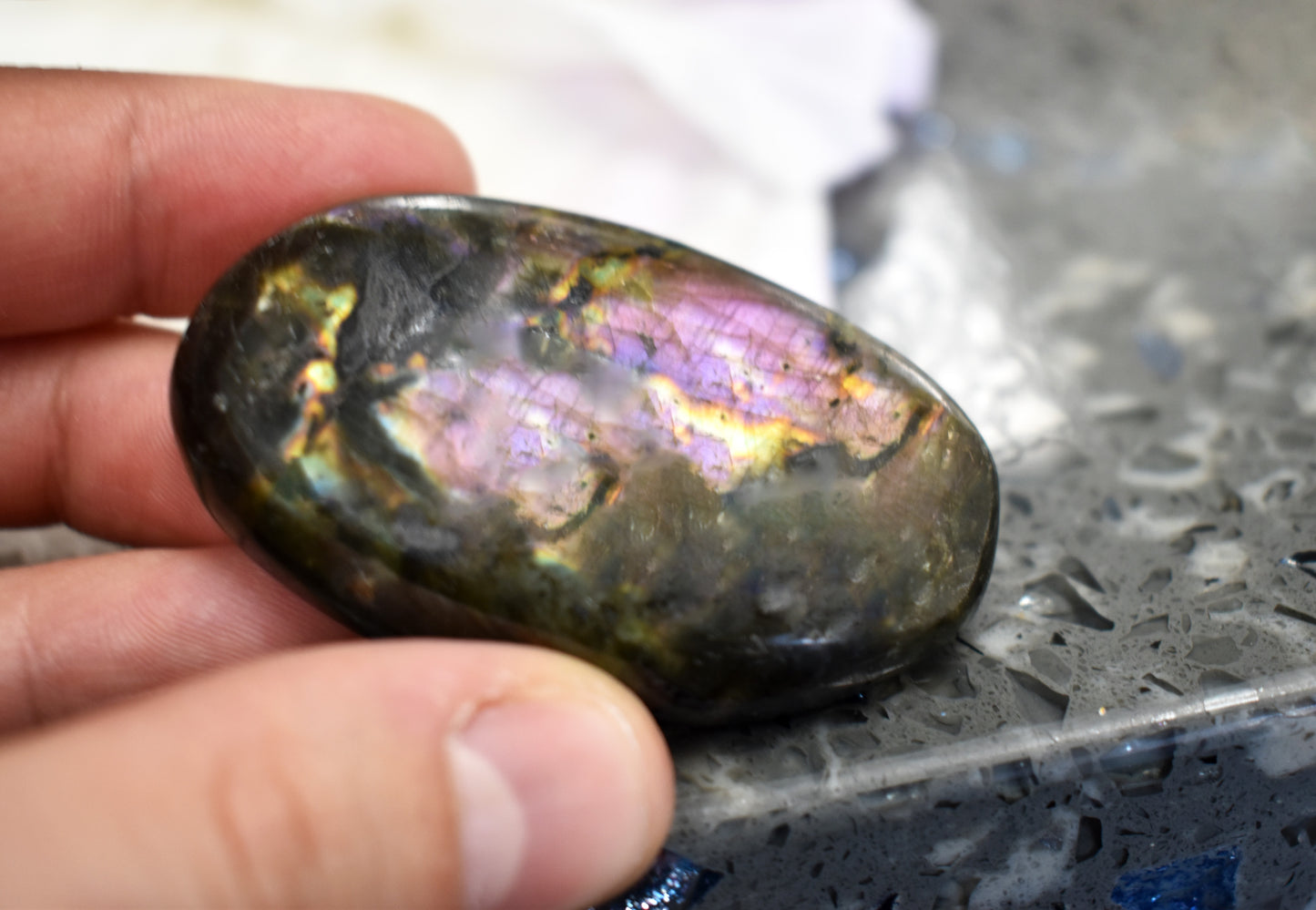 Purple Labradorite Palm Stones