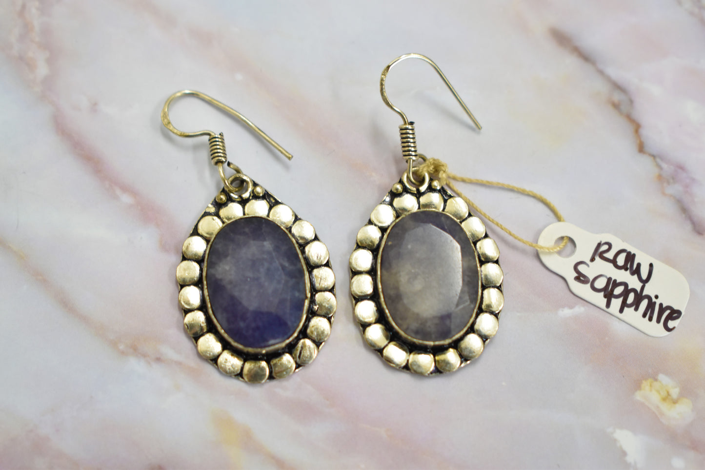 stones-of-transformation - Raw Sapphire Earrings - Stones of Transformation - 