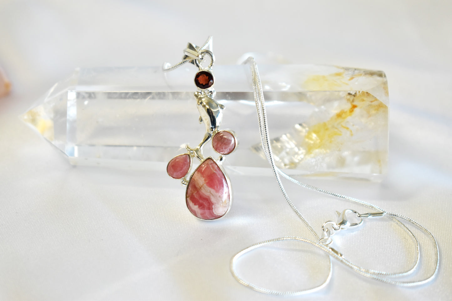 Rhodochrosite and Garnet Necklace