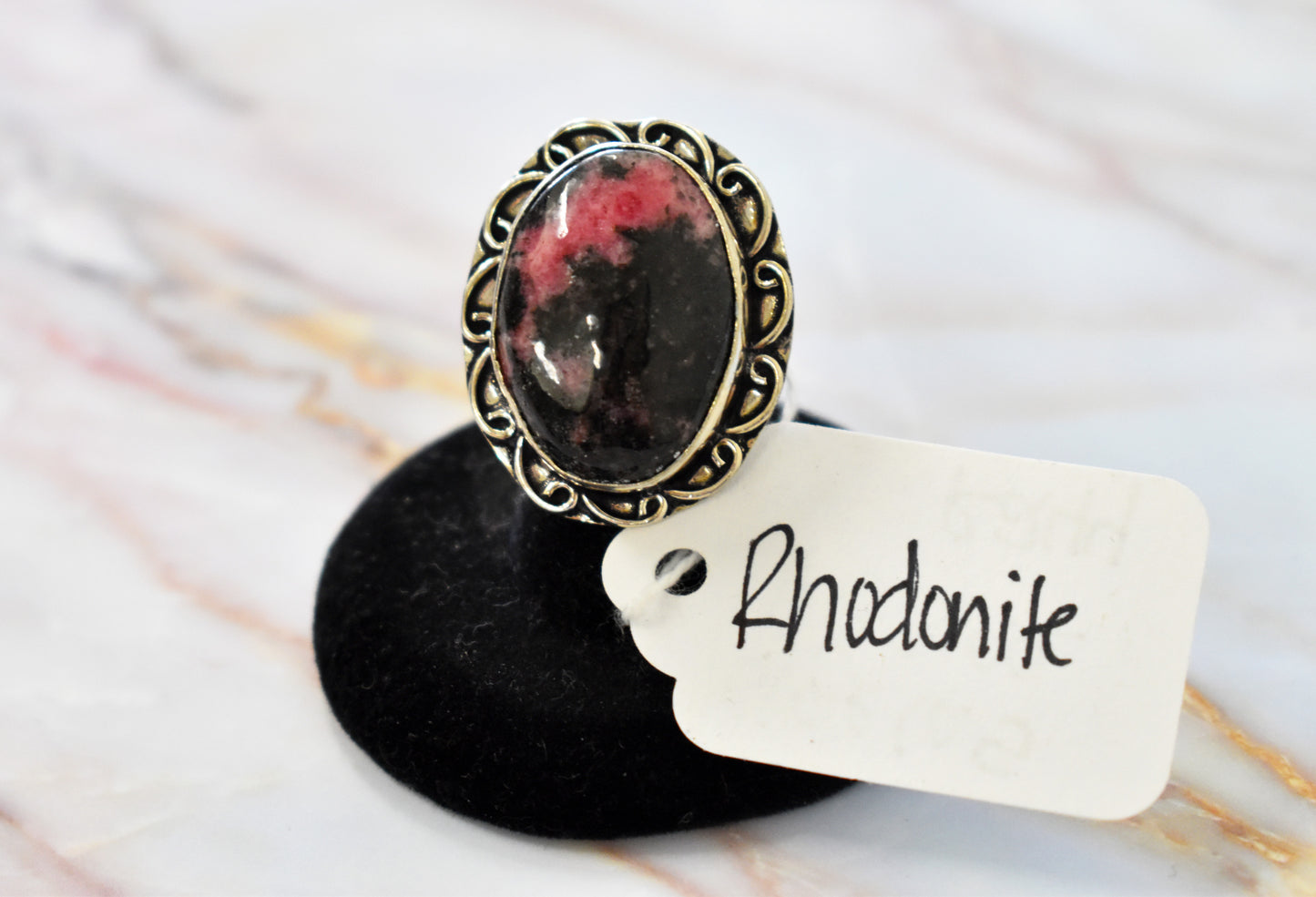 stones-of-transformation - Rhodonite Ring (Size 6.5) - Stones of Transformation - 