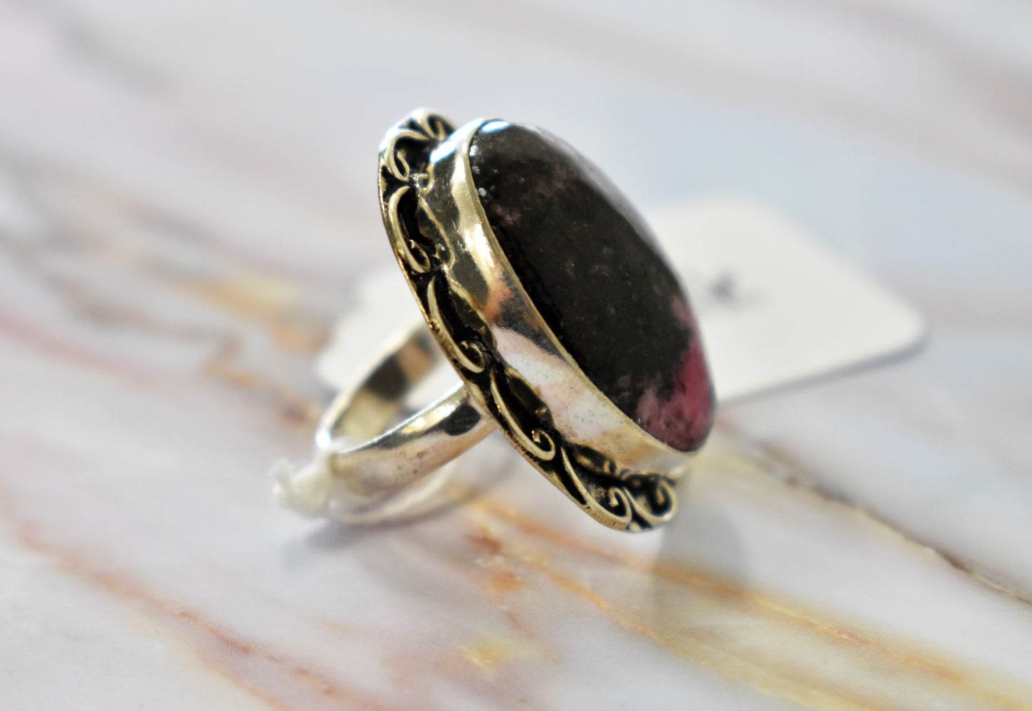 stones-of-transformation - Rhodonite Ring (Size 6.5) - Stones of Transformation - 