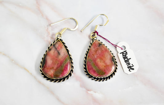 stones-of-transformation - Rhodonite Earrings - Stones of Transformation - 