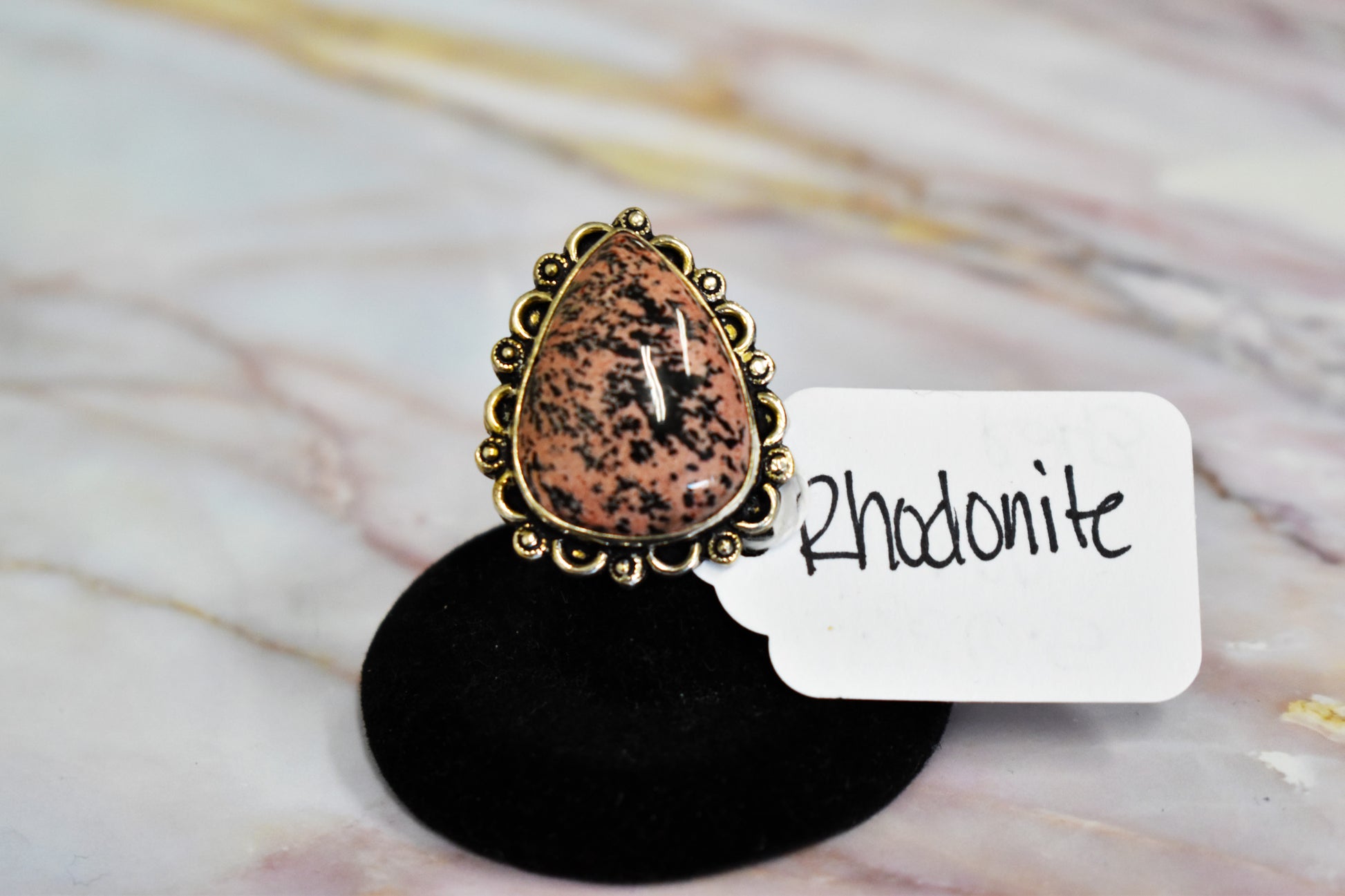 stones-of-transformation - Rhodonite Ring (Size 6.5) - Stones of Transformation - 