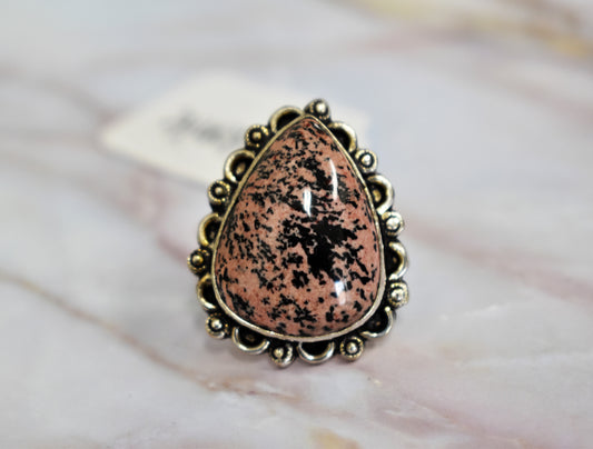stones-of-transformation - Rhodonite Ring (Size 6.5) - Stones of Transformation - 