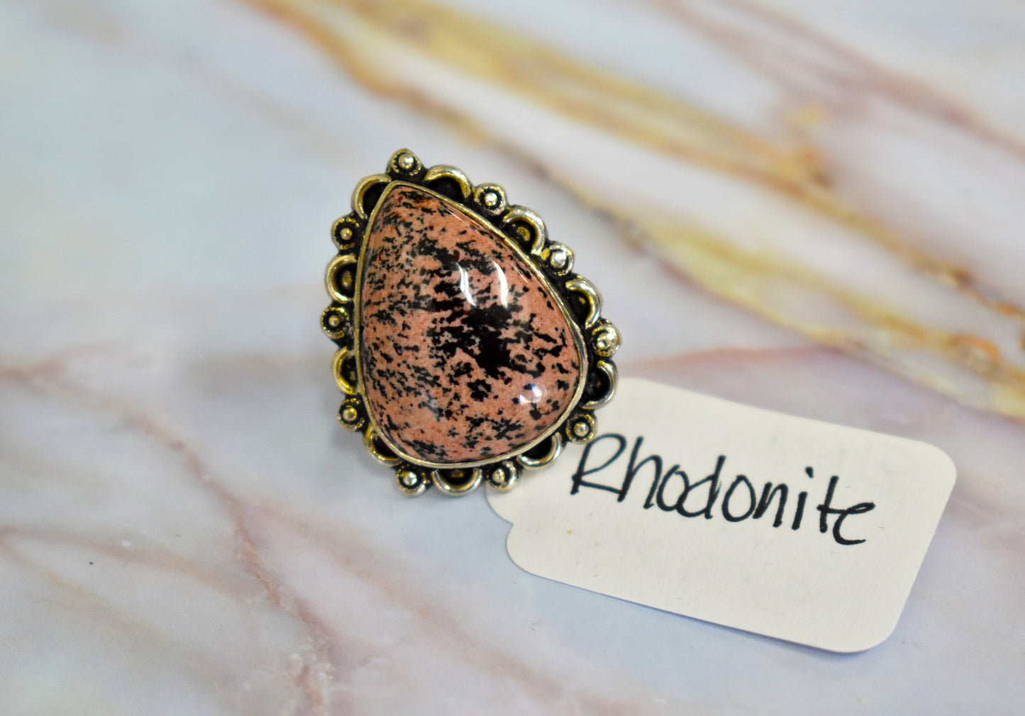 stones-of-transformation - Rhodonite Ring (Size 6.5) - Stones of Transformation - 