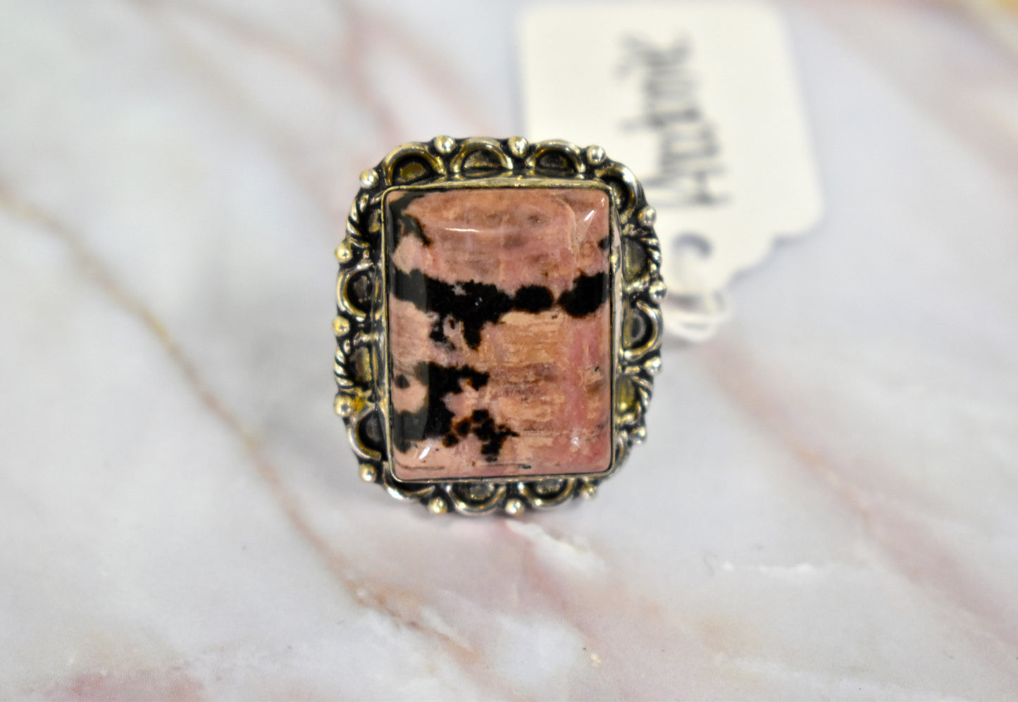 stones-of-transformation - Rhodonite Ring (Size 8) - Stones of Transformation - 