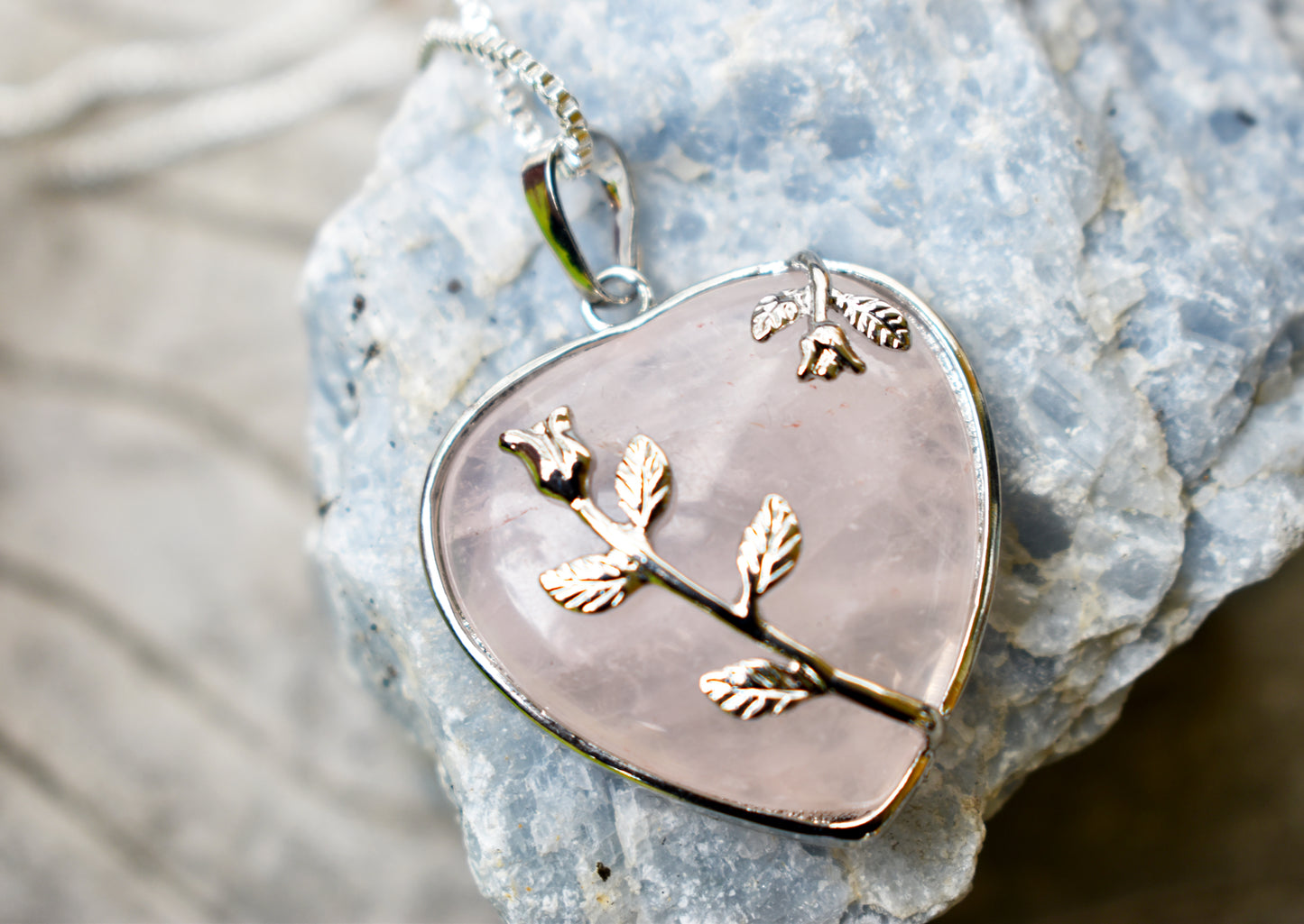 Rose Quartz Heart Pendant