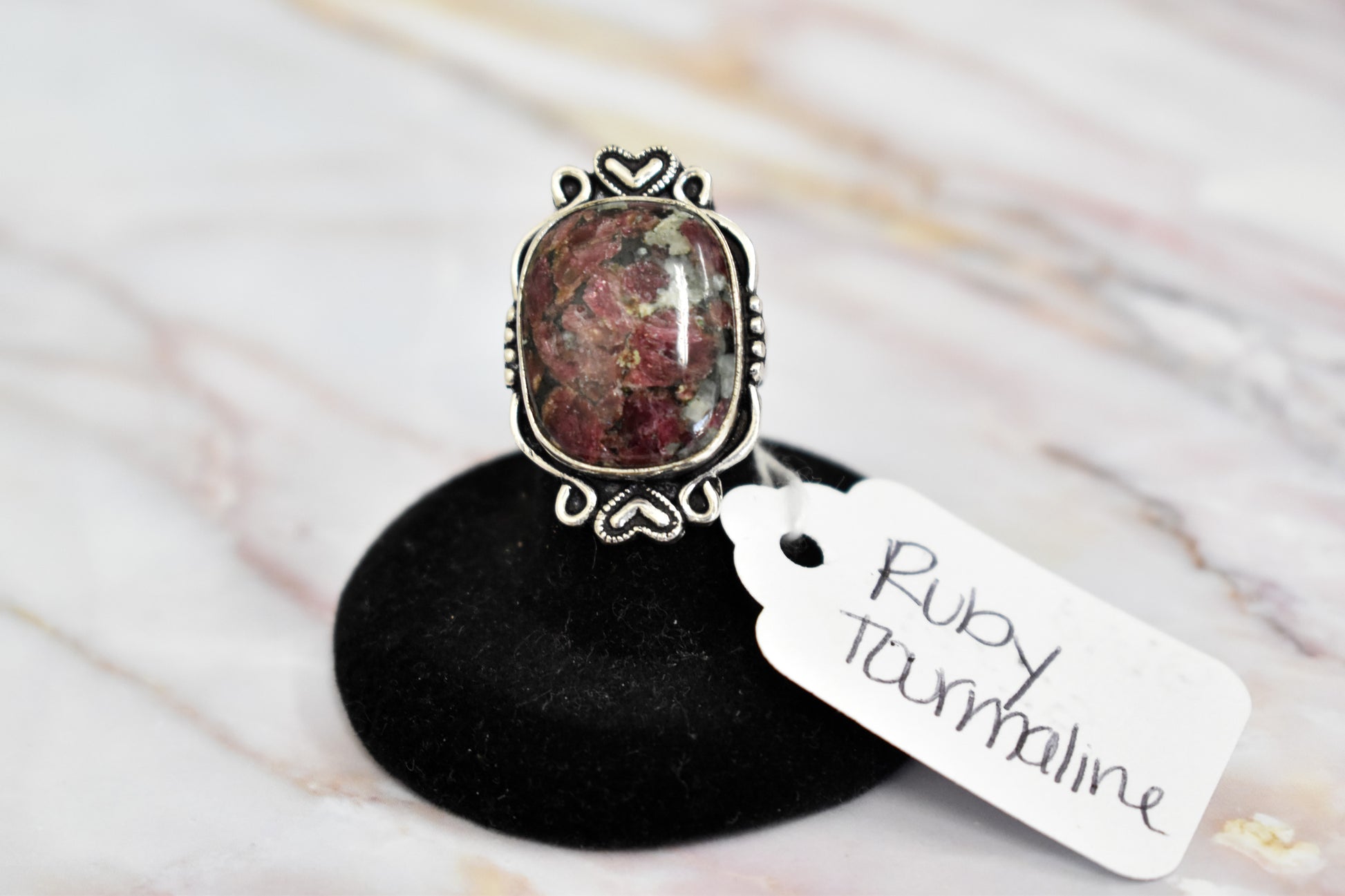 stones-of-transformation - Ruby Tourmaline (Rubellite) Ring (Size 7.5) - Stones of Transformation - 