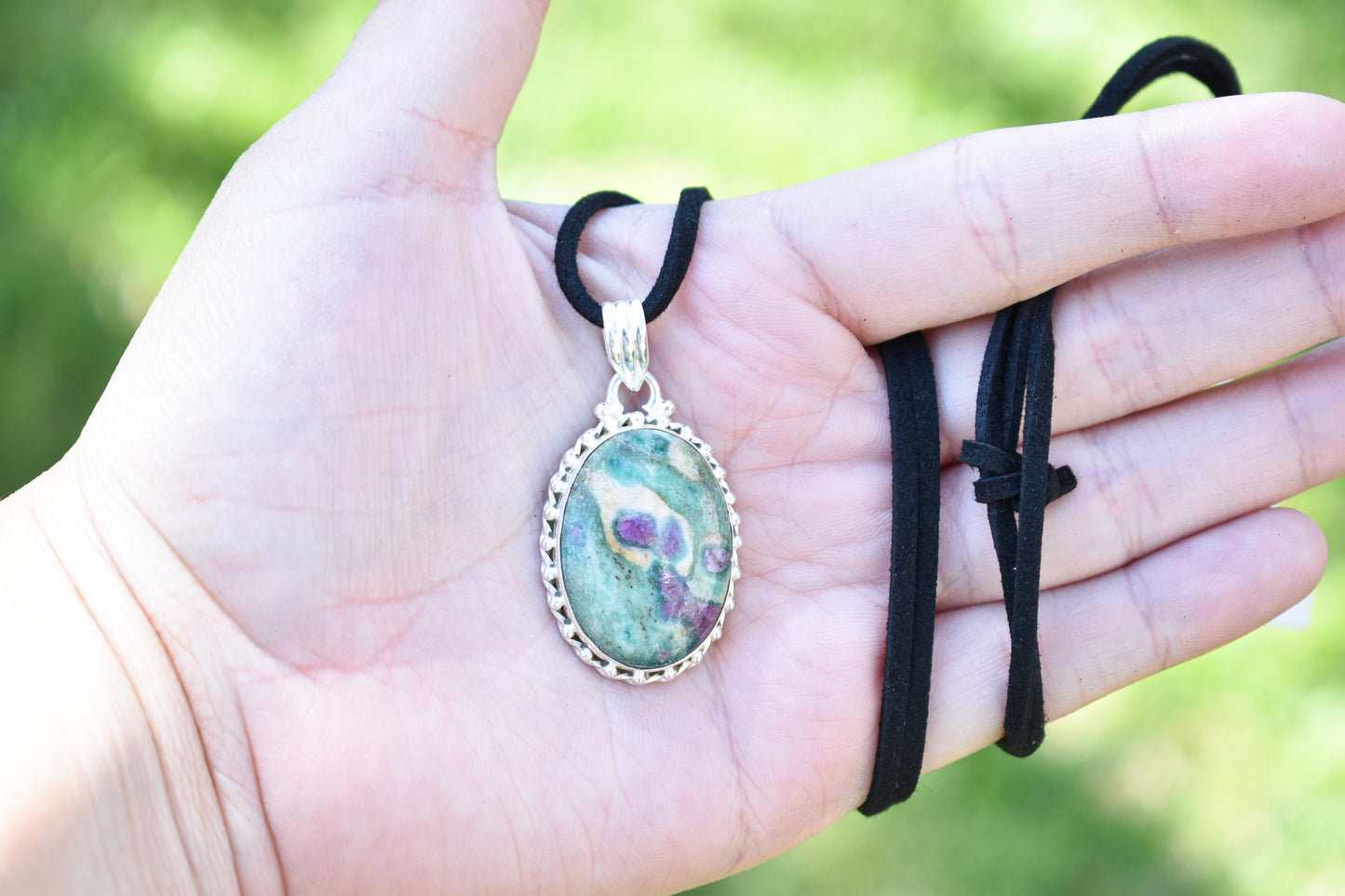 Ruby in Fuchsite Necklace