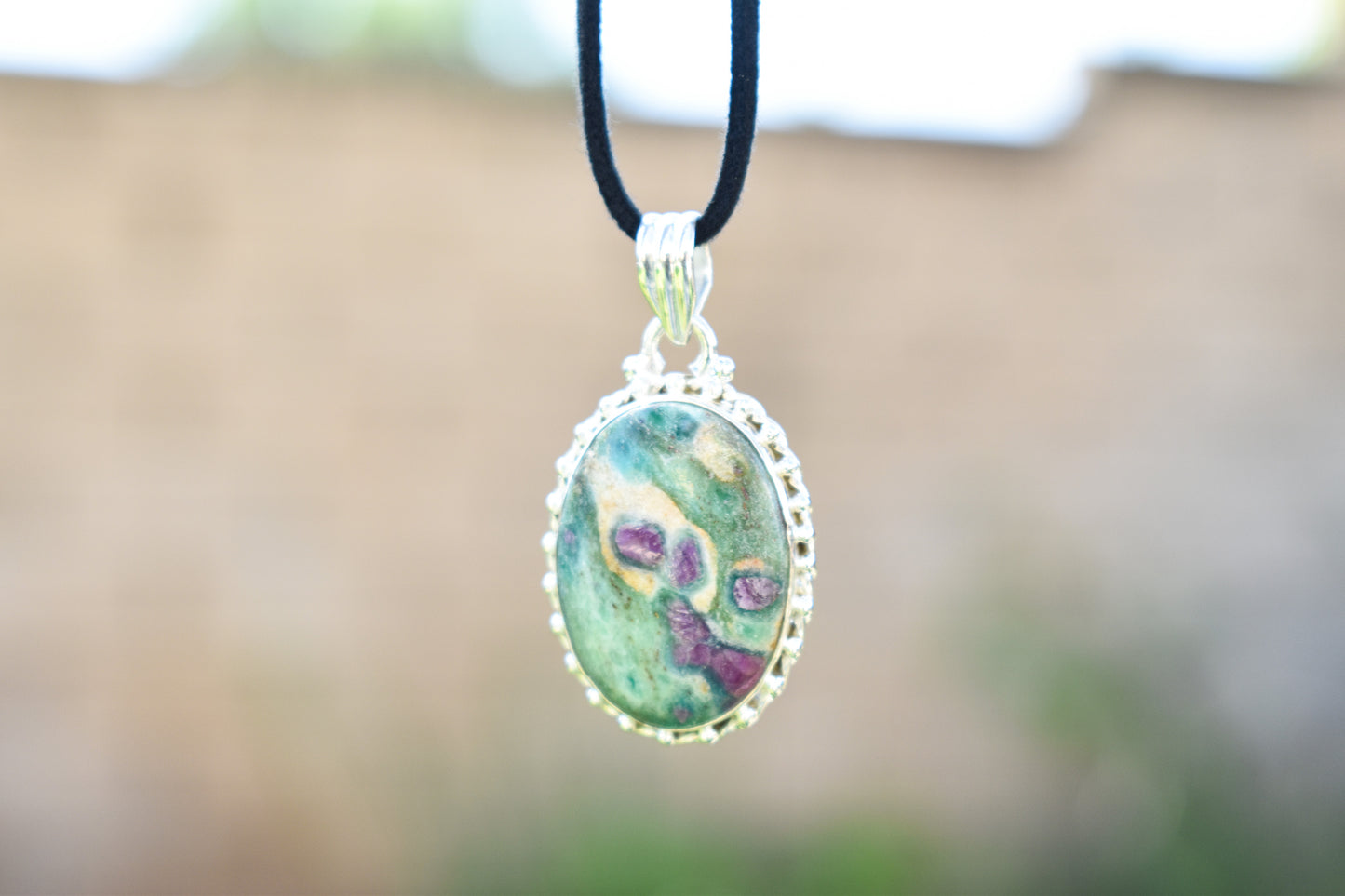 Ruby in Fuchsite Necklace