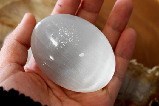 Selenite Palm Stones