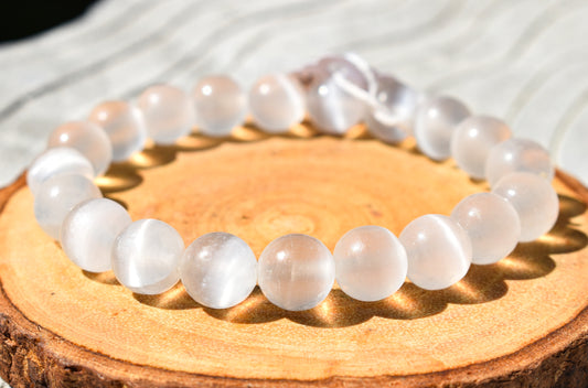 Selenite Beaded Bracelet