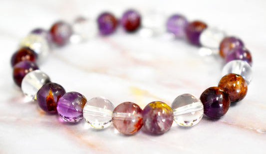 Super 7 and Clear Quartz Bracelet