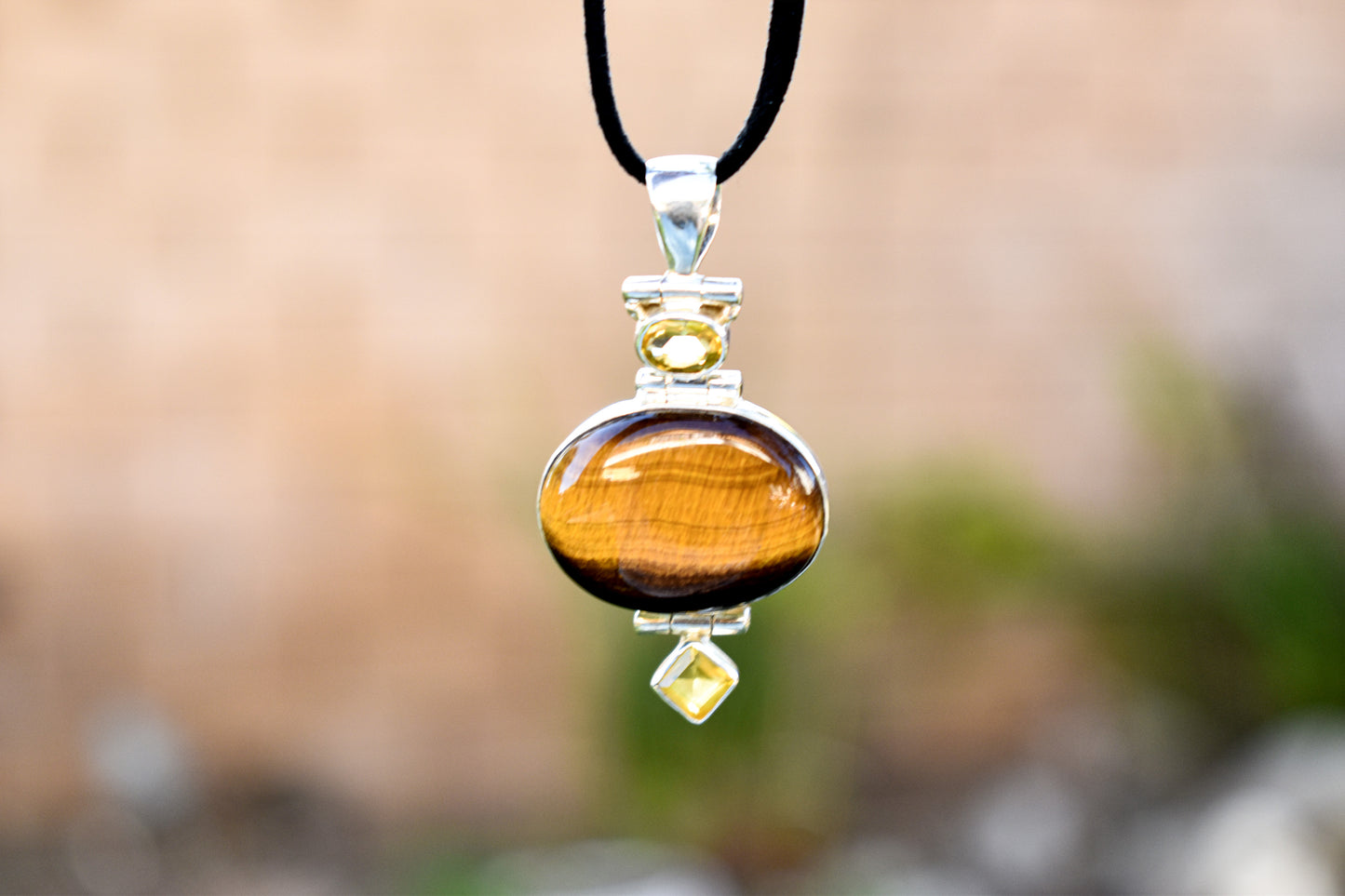 Tigers Eye and Citrine Necklace