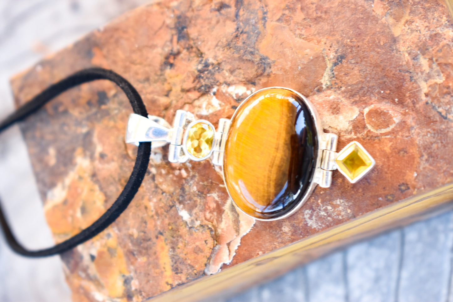 Tigers Eye and Citrine Necklace