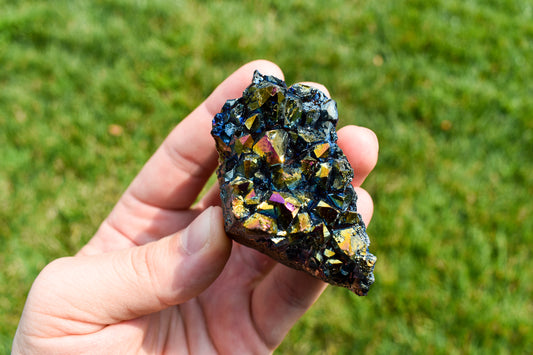 Titanium Aura Quartz Cluster