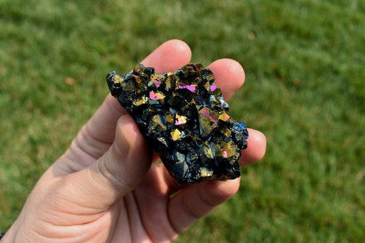 Titanium Aura Quartz Cluster