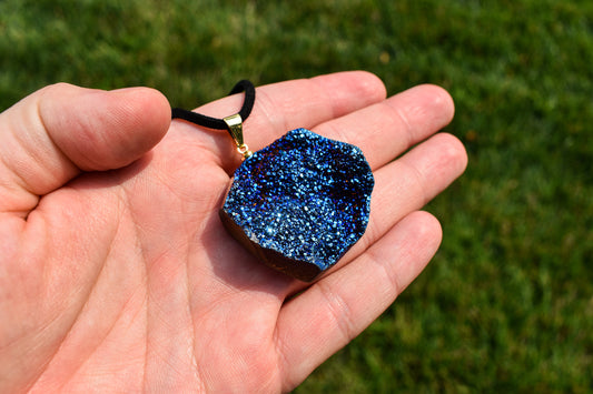 Copy of Titanium Aura Quartz Druzy Necklace