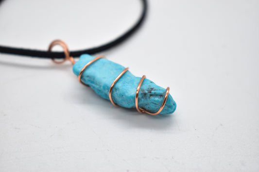 Copper Wrapped Turquoise Necklace
