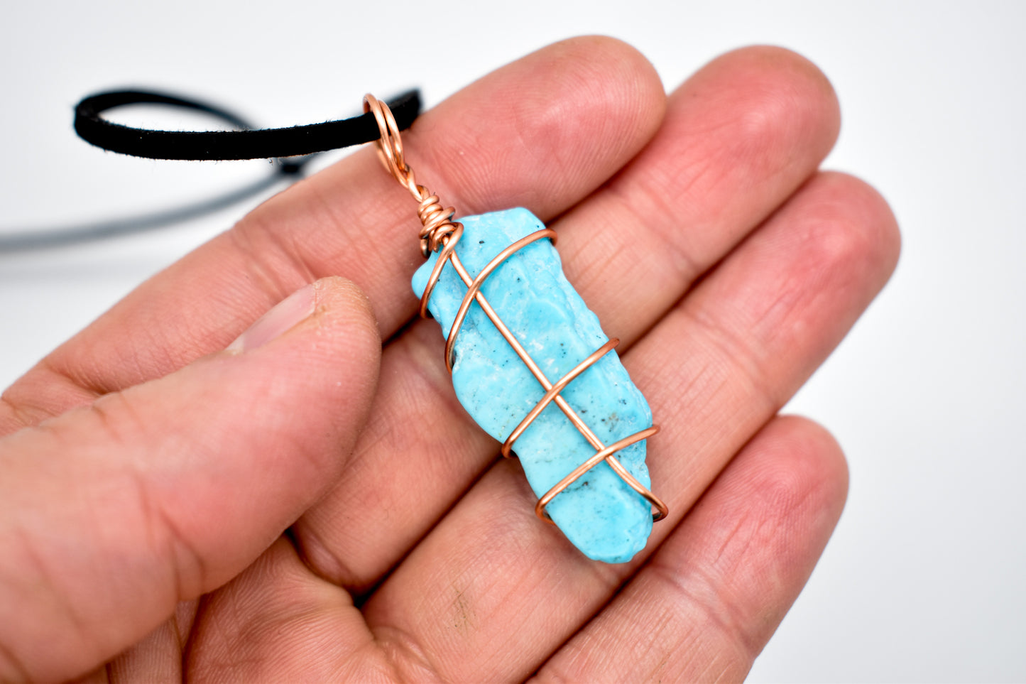 Copper Wrapped Turquoise Necklace